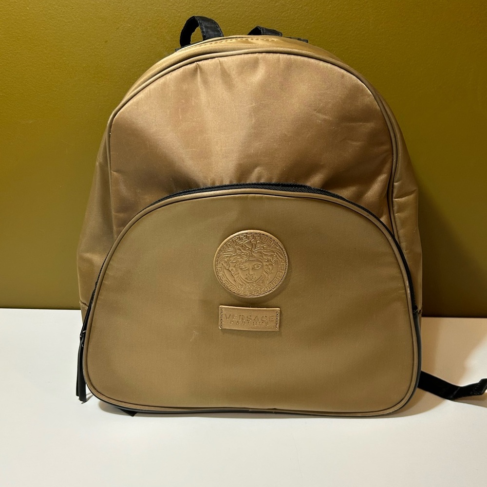 Versace Parfums Bronze Nylon Medium Backpack